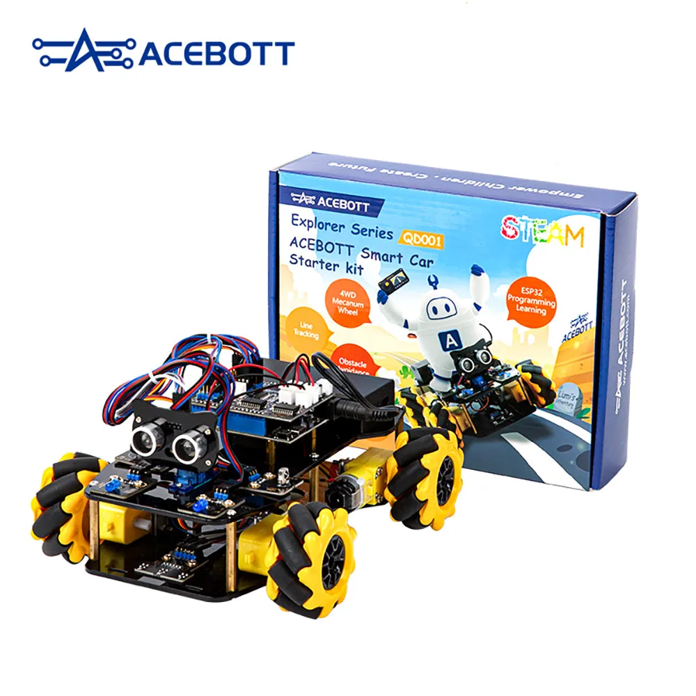 ACEBOTT ESP32 robotický vůz s 4x4 koly a mecanum pohonem | Sestav si sám | STEM
