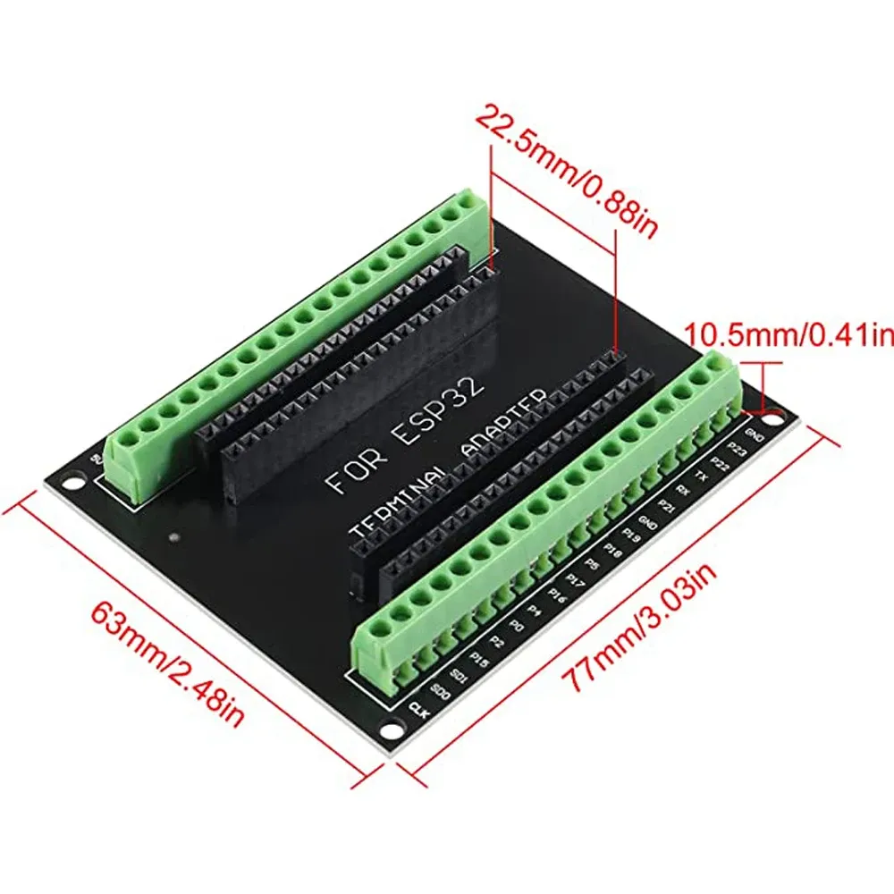 Breakout deska s 38 piny pro ESP32-S se šroubovacími svorkami