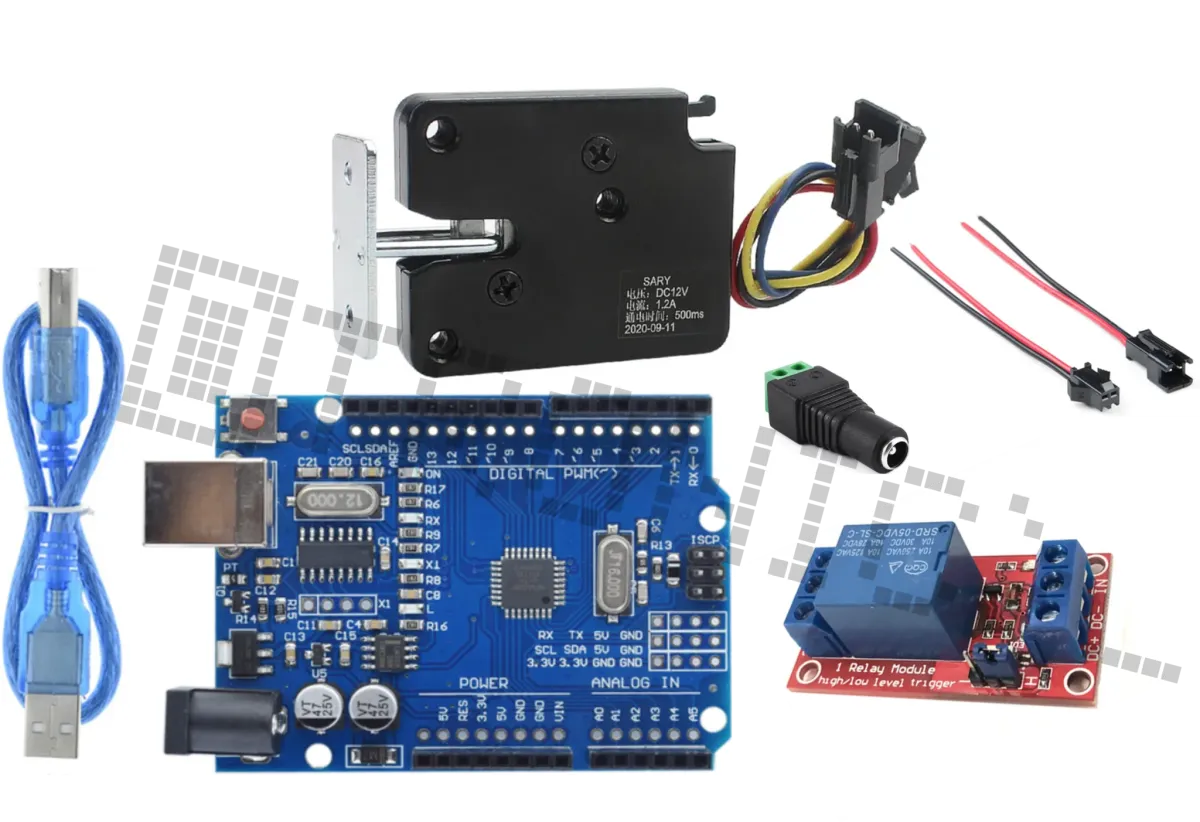 Startovací sada pro Arduino Uno R3 s 5V zámkem, relé modulem, DC jackem a 2pin pigtail