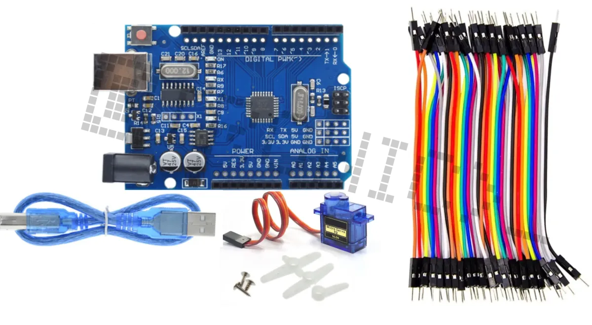 Startovací sada pro Arduino Uno R3 se SG90 micro servo a 40dílnou sadou Dupont kabelů
