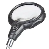 Lupa s LED osvětlením, praktickými svorkami a držákem páječky – 3