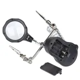 Lupa s LED osvětlením, praktickými svorkami a držákem páječky – 4