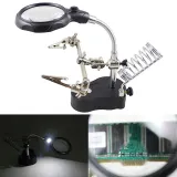 Lupa s LED osvětlením, praktickými svorkami a držákem páječky – 5
