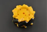 Mecanum kolo / omnidirekční kolo - 60MM-K žlutá - sada 4 ks – 3