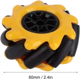 Mecanum kolo / omnidirekční kolo - 60MM-K žlutá - sada 4 ks – 4