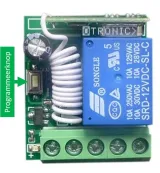 Bezdrátový programovatelný reléový modul včetně dálkového ovladače (4 tlačítka) - 12V 433Mhz RF – 5