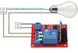 Bezdrátový reléový modul vč. dálkového ovládání - 12V, 1 kanál, 433Mhz RF – 2