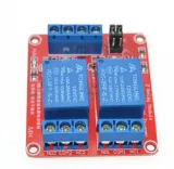 Reléový modul 5 V, 2kanálový, se šroubovacími svorkami a optočlenem – 1