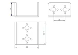 Široký držák pro robotiku- U-tvarovaný servo držák PTZ - DIY montážní systém pro roboty – 4