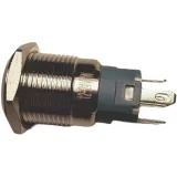 Tlačítko | zap/vyp self lock | 12V LED zelená | nerez | 16mm – 3