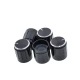 Hliníkový kryt pro otočný přepínač / potenciometr (vnitřní průměr: 6mm, vnější 15mmx17mm) - černý – 1