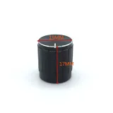 Hliníkový kryt pro otočný přepínač / potenciometr (vnitřní průměr: 6mm, vnější 15mmx17mm) - černý – 2