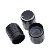 Hliníkový kryt pro otočný přepínač / potenciometr (vnitřní průměr: 6mm, vnější 15mmx17mm) - černý – 4