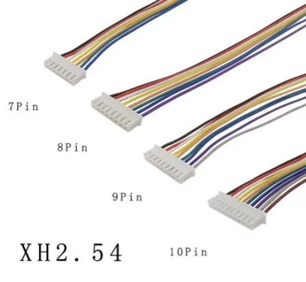 10pinový konektor/terminálový vodič, jednostranný - male, 26AWG 20cm, XH2.54mm