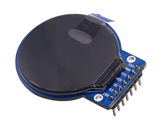 1,28″ kulatý TFT LCD 240×240 (GC9A01, SPI) pro Arduino