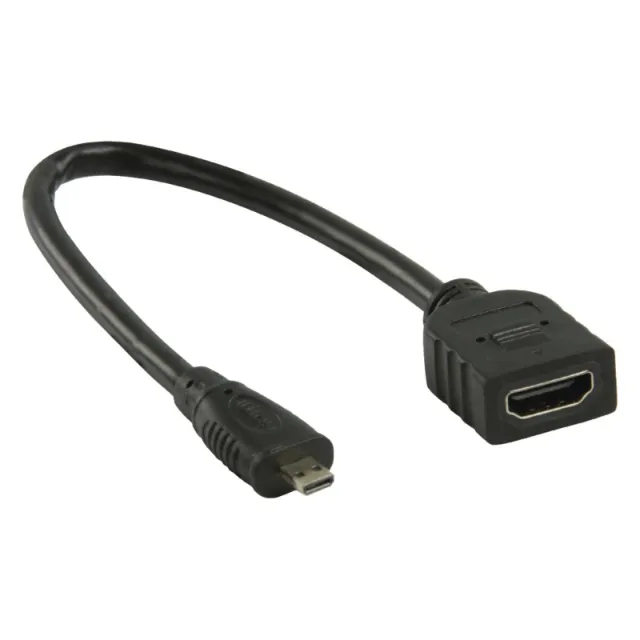 Micro-HDMI na HDMI zásuvkový konektor černý 0,2m