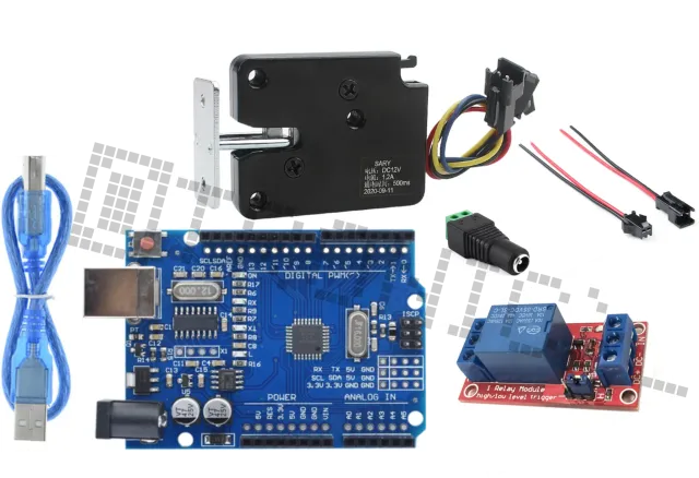Startovací sada pro Arduino Uno R3 s 5V zámkem, relé modulem, DC jackem a 2pin pigtail