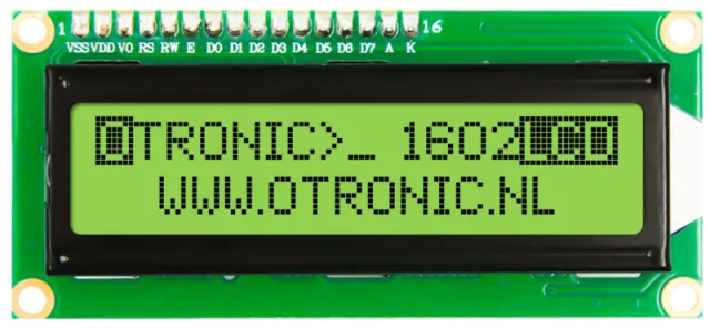 1602 LCD  zelené/žluté podsvícení s  předpájeným I2C