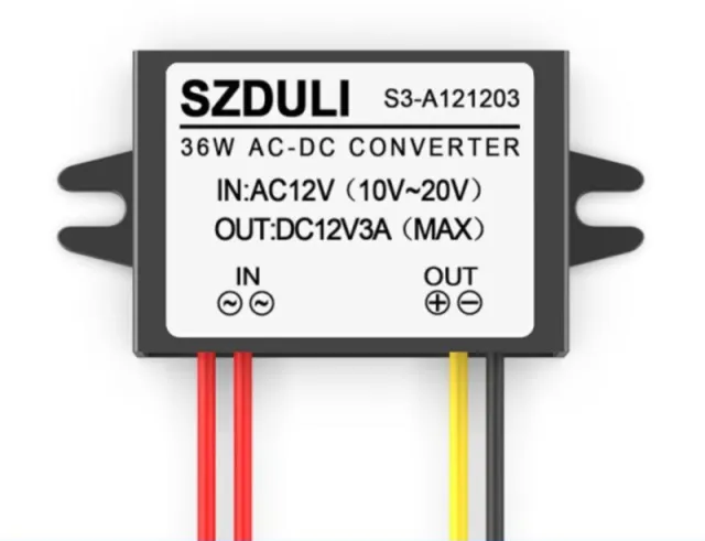 12V-20V AC na 12V DC měnič 3A