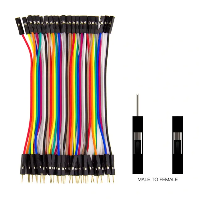 Dupont propojovací kabely 40 kusů (Male-Female) 30cm propojky pro Breadboard