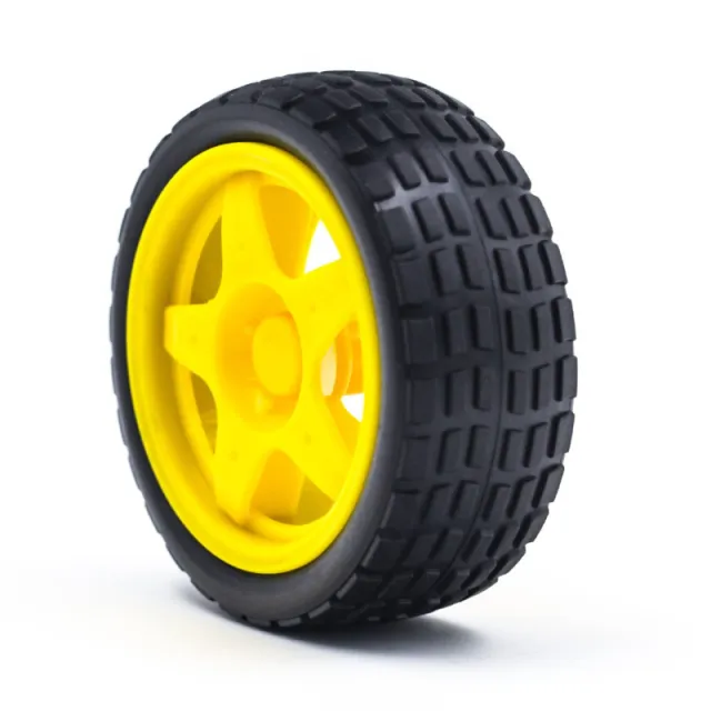 Kolo s gumou pro robot nebo smart car žluté
