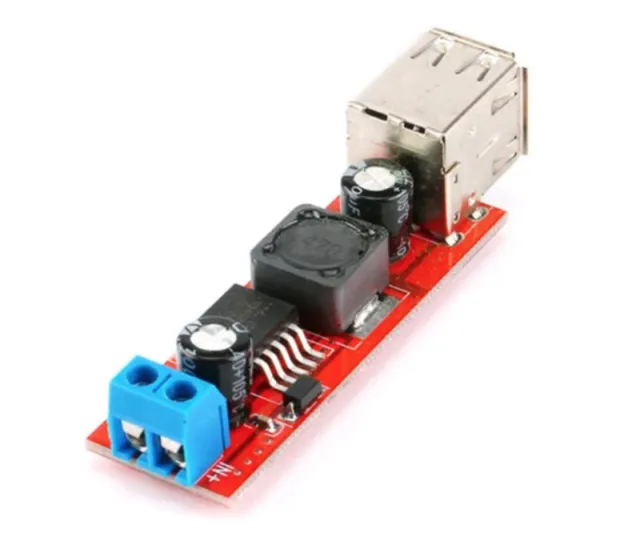 DC-DC step-down s dvojitým USB portem (LM2596) - z 6-40V na 5V 3A