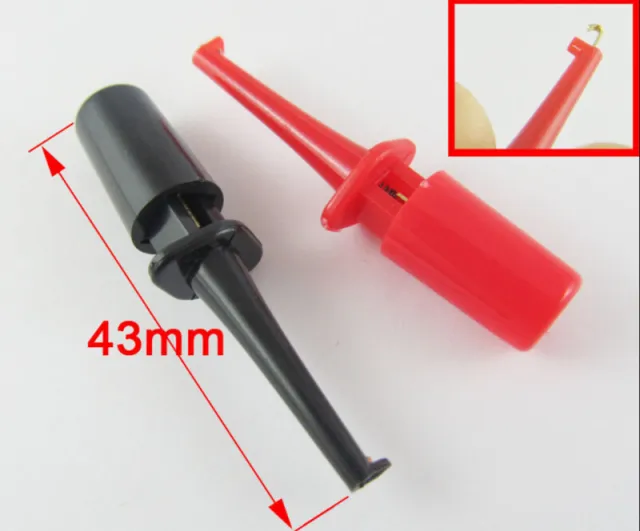 Mini testovací klip s pružným háčkem pro PCB SMD IC  43mm  - Černý