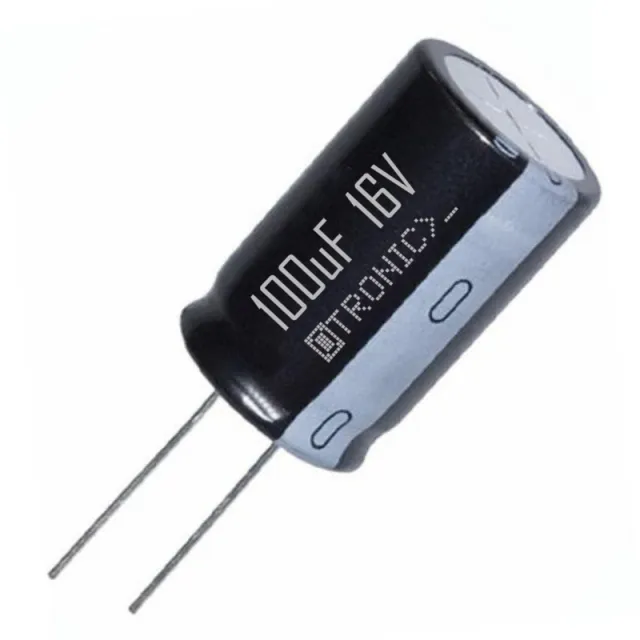 10x Kondenzátor 100uF 16v Elektrolytický (ELCO) černý
