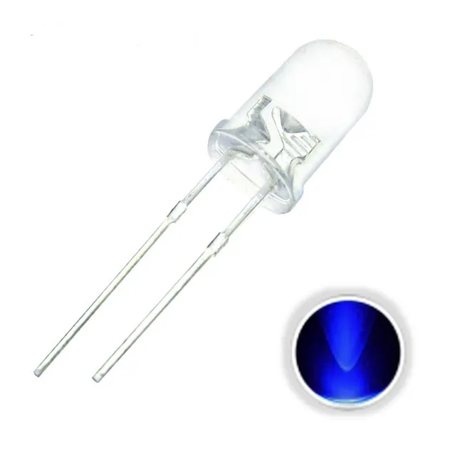 10x LED dioda průhledná 5mm ultrafialová 3V