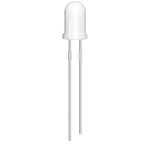 10x LED dioda 5mm matná bílá 3V