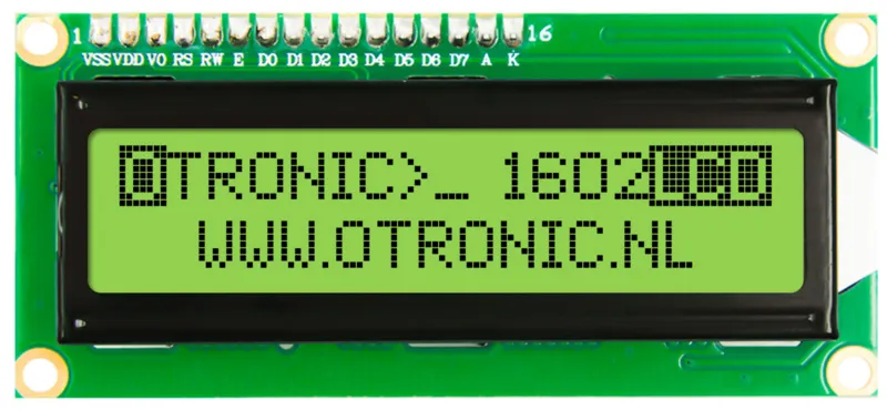 1602 LCD  zelené/žluté podsvícení s  předpájeným I2C