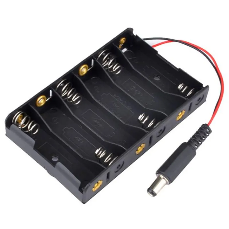 Držák baterií pro 6x AA s DC jackem (9V)