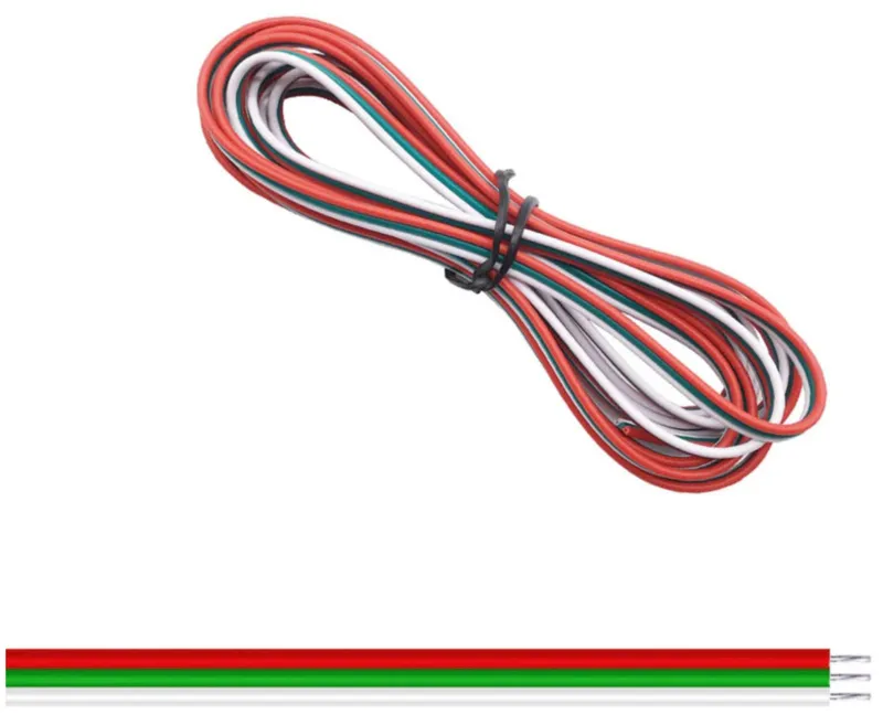 3žilový kabel 22AWG Ø1.3mm červená / zelená / bílá 1 metr