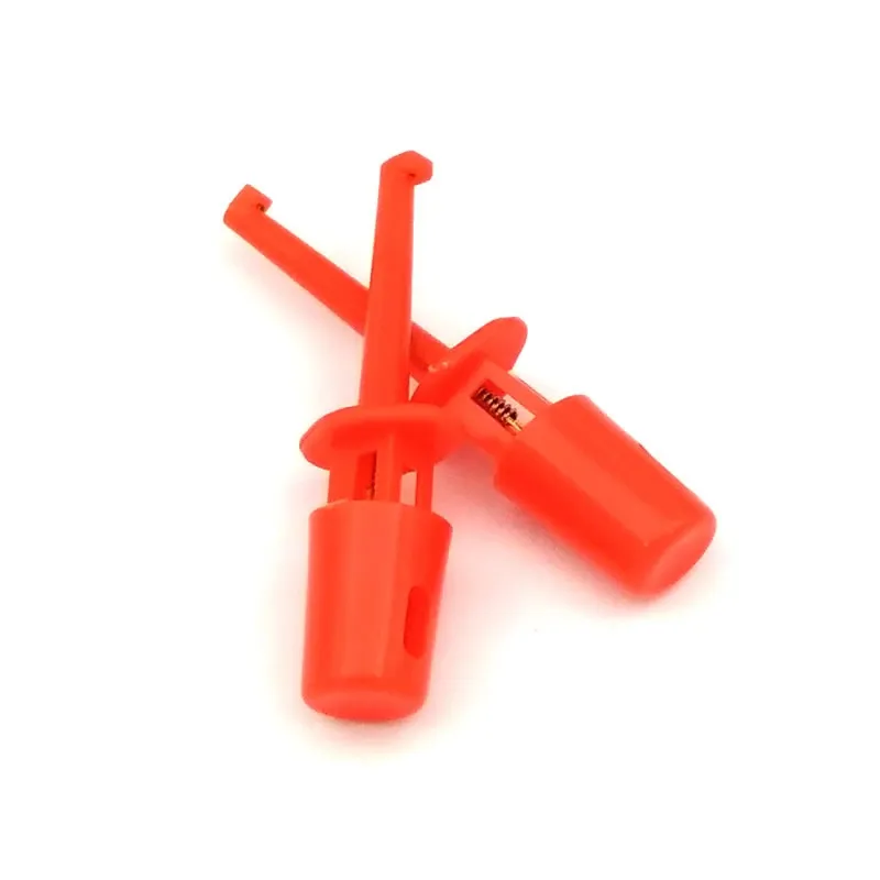 Mini testovací klip s pružným háčkem pro PCB SMD IC  43mm  - Červený