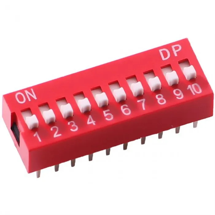 10pinový dip přepínač 2,54 mm